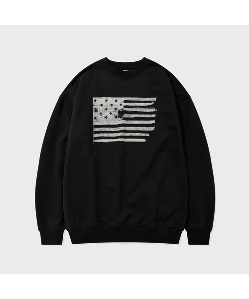 KANEITEI(カネイテイ)の「THE STARS AND STRIPES CREWNECK (BLACK)(スウェット・レディース・ブラック・MEDIUM/LARGE/X-LARGE)」の1枚目の写真