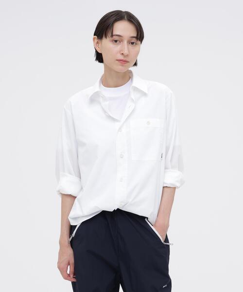 MHL.(エムエイチエル)の「MHL. UTILITY WEAR PIECE DYED COTTON POPLIN SHIRT(シャツ/ブラウス・レディース・ホワイト・SMALL/MEDIUM/LARGE)」の1枚目の写真