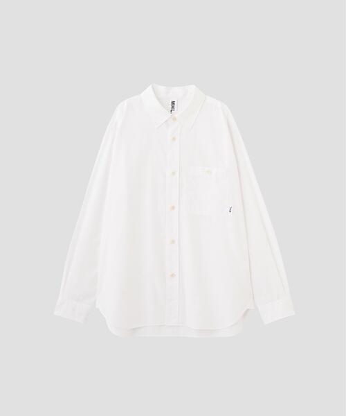 MHL.(エムエイチエル)の「MHL. UTILITY WEAR PIECE DYED COTTON POPLIN SHIRT(シャツ/ブラウス・レディース・ホワイト・SMALL/MEDIUM/LARGE)」の8枚目の写真