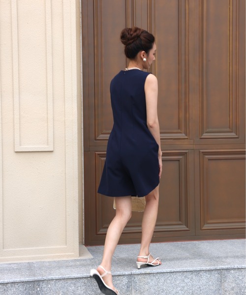 BIRTHDAY BASH(バースデイバッシュ)の「BIG COLLAR CULOTTE ALL IN ONE(ビッグカラーキュロットオールインワン)(つなぎ/オールインワン・レディース・ネイビー/ホワイト・S/M)」の11枚目の写真