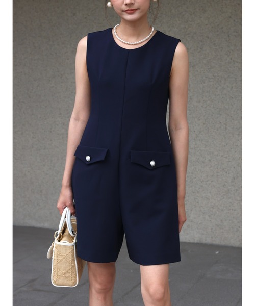 BIRTHDAY BASH(バースデイバッシュ)の「BIG COLLAR CULOTTE ALL IN ONE(ビッグカラーキュロットオールインワン)(つなぎ/オールインワン・レディース・ネイビー/ホワイト・S/M)」の14枚目の写真