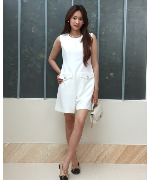 BIRTHDAY BASH(バースデイバッシュ)の「BIG COLLAR CULOTTE ALL IN ONE(ビッグカラーキュロットオールインワン)(つなぎ/オールインワン・レディース・ネイビー/ホワイト・S/M)」の17枚目の写真