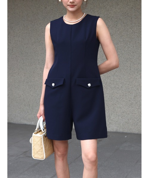 BIRTHDAY BASH(バースデイバッシュ)の「BIG COLLAR CULOTTE ALL IN ONE(ビッグカラーキュロットオールインワン)(つなぎ/オールインワン・レディース・ネイビー/ホワイト・S/M)」の15枚目の写真