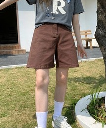 デニム素材 スタンダード ショートパンツ