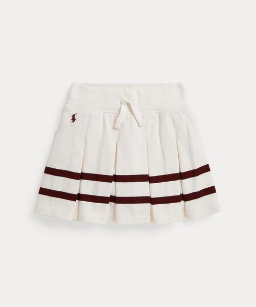 POLO RALPH LAUREN CHILDRENSWEAR(ポロ ラルフ ローレン チルドレンズウェア)の「ストライプド プリーテッド ジャージー スコート(その他パンツ・キッズ・ホワイト・6/4/3)」の1枚目の写真