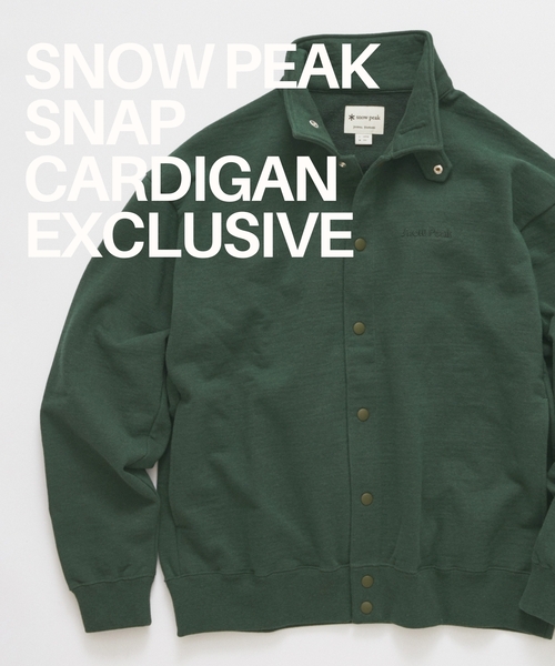 Snow Peak（スノーピーク）の「snow peak / スノーピーク 別注 スナップ カーディガン（カーディガン/ボレロ・メンズ・ブラック系その他/グリーン/イエロー系その他・MEDIUM/LARGE）」の2枚目の写真