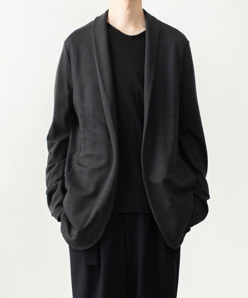 ATTACHMENT(アタッチメント)の「【LIMITED】W/NYスムース ストールジャケット / W/NY SMOOTH STALL JACKET(カーディガン/ボレロ・メンズ・ブラック/ダークグレー・4/2/3/1)」の1枚目の写真