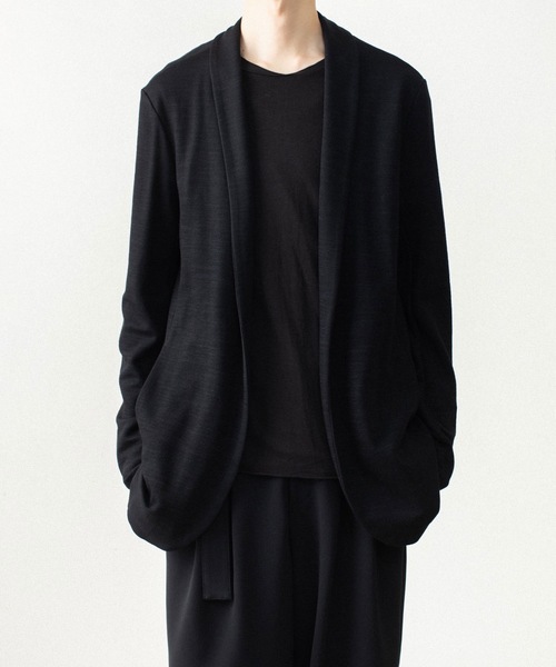 ATTACHMENT(アタッチメント)の「【LIMITED】W/NYスムース ストールジャケット / W/NY SMOOTH STALL JACKET(カーディガン/ボレロ・メンズ・ブラック/ダークグレー・4/2/3/1)」の2枚目の写真