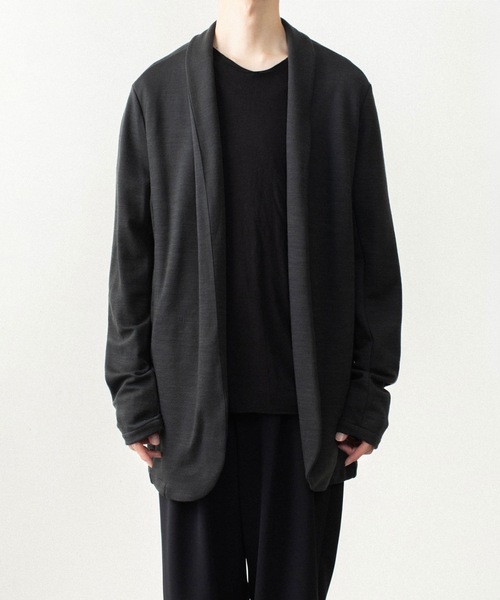 ATTACHMENT(アタッチメント)の「【LIMITED】W/NYスムース ストールジャケット / W/NY SMOOTH STALL JACKET(カーディガン/ボレロ・メンズ・ブラック/ダークグレー・4/2/3/1)」の3枚目の写真
