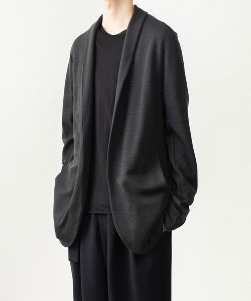 ATTACHMENT(アタッチメント)の「【LIMITED】W/NYスムース ストールジャケット / W/NY SMOOTH STALL JACKET(カーディガン/ボレロ・メンズ・ブラック/ダークグレー・4/2/3/1)」の4枚目の写真