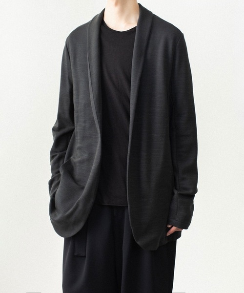 ATTACHMENT(アタッチメント)の「【LIMITED】W/NYスムース ストールジャケット / W/NY SMOOTH STALL JACKET(カーディガン/ボレロ・メンズ・ブラック/ダークグレー・4/2/3/1)」の5枚目の写真