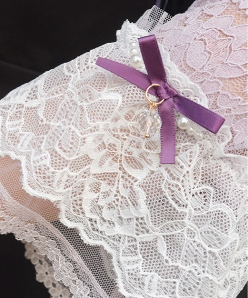 axes femme(アクシーズファム)の「袖デザイン総レース七分袖PO(Tシャツ/カットソー・レディース・ラベンダー/ホワイト/ブラック・FREE)」の14枚目の写真