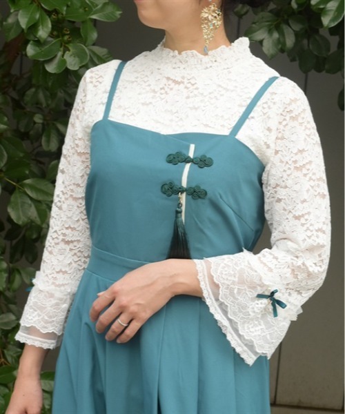 axes femme(アクシーズファム)の「袖デザイン総レース七分袖PO(Tシャツ/カットソー・レディース・ラベンダー/ホワイト/ブラック・FREE)」の6枚目の写真