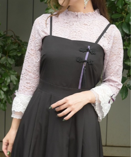 axes femme(アクシーズファム)の「袖デザイン総レース七分袖PO(Tシャツ/カットソー・レディース・ラベンダー/ホワイト/ブラック・FREE)」の11枚目の写真