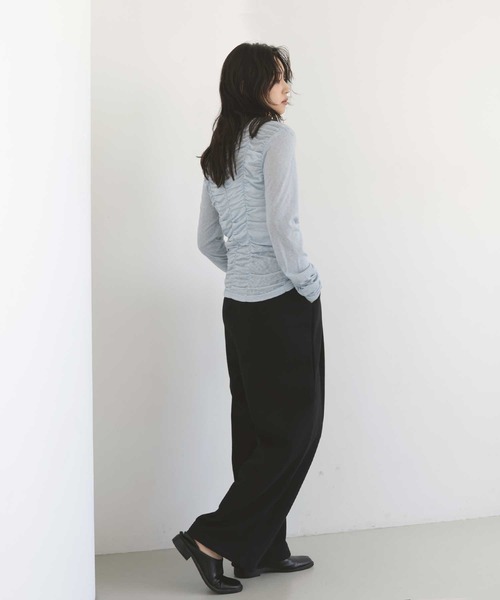 hellam(へラム)の「フロントギャザートップス(Tシャツ/カットソー・レディース・ホワイト/ブラック/チャコール/グレー/イエロー/ブルー・FREE)」の18枚目の写真