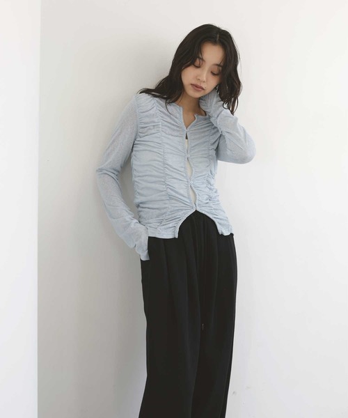 hellam(へラム)の「フロントギャザートップス(Tシャツ/カットソー・レディース・ホワイト/ブラック/チャコール/グレー/イエロー/ブルー・FREE)」の19枚目の写真