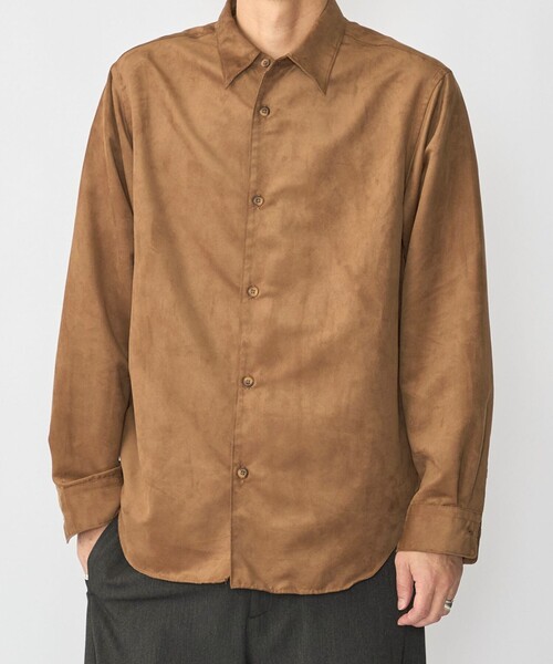 SHIPS(シップス)の「BENCH MARKING SHIRTS: ポリエステル フェイクスエード シャツ(シャツ/ブラウス・メンズ・キャメル/ブラック/チャコールグレー・SMALL/MEDIUM/LARGE)」の3枚目の写真