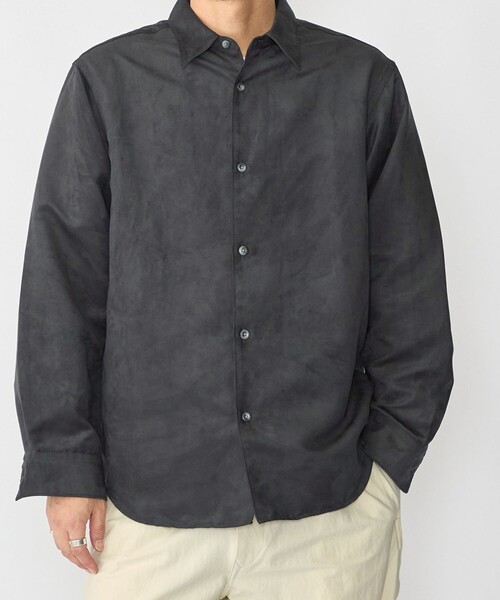 SHIPS(シップス)の「BENCH MARKING SHIRTS: ポリエステル フェイクスエード シャツ(シャツ/ブラウス・メンズ・キャメル/ブラック/チャコールグレー・SMALL/MEDIUM/LARGE)」の2枚目の写真