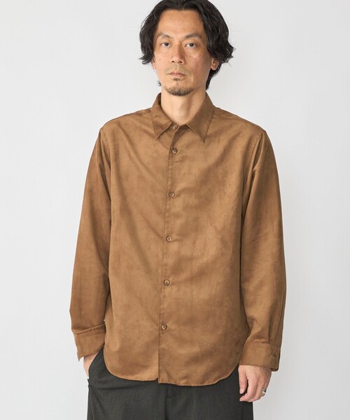 SHIPS(シップス)の「BENCH MARKING SHIRTS: ポリエステル フェイクスエード シャツ(シャツ/ブラウス・メンズ・キャメル/ブラック/チャコールグレー・SMALL/MEDIUM/LARGE)」の4枚目の写真