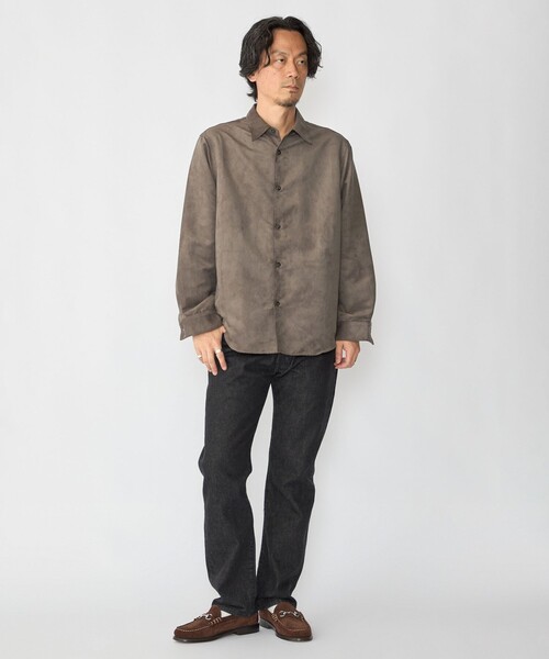 SHIPS(シップス)の「BENCH MARKING SHIRTS: ポリエステル フェイクスエード シャツ(シャツ/ブラウス・メンズ・キャメル/ブラック/チャコールグレー・SMALL/MEDIUM/LARGE)」の7枚目の写真