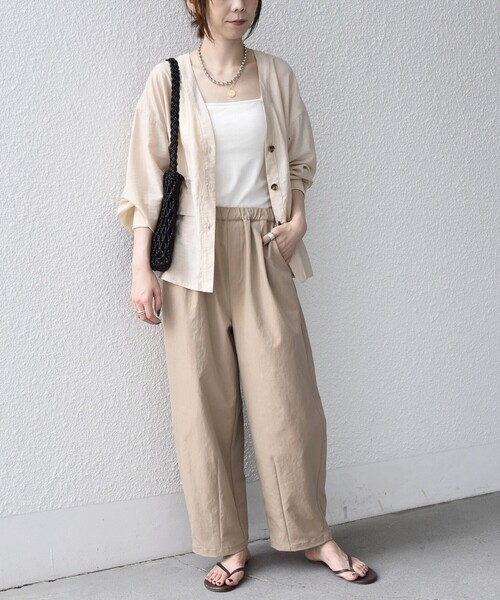 SHIPS Colors（シップス カラーズ）の「〈洗濯機可能〉起毛 カーブ イージー パンツ◆（その他パンツ・レディース・キャメル/ブラック/ベージュ・SMALL/MEDIUM）」の18枚目の写真