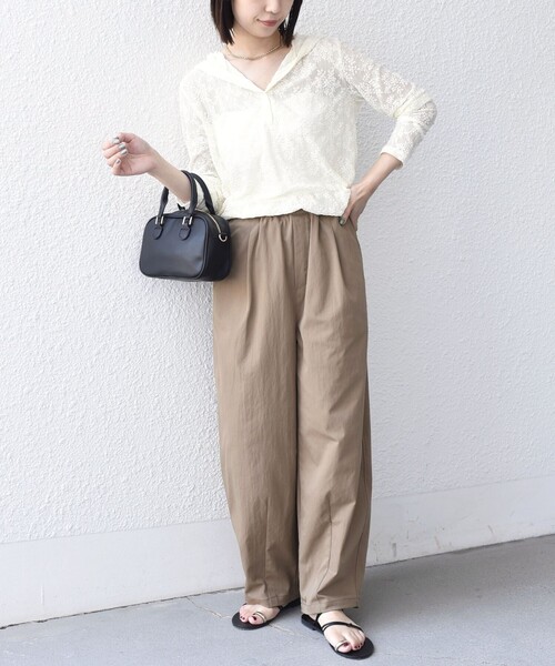 SHIPS Colors（シップス カラーズ）の「〈洗濯機可能〉起毛 カーブ イージー パンツ◆（その他パンツ・レディース・キャメル/ブラック/ベージュ・SMALL/MEDIUM）」の22枚目の写真