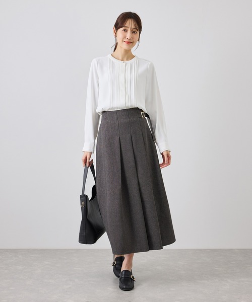 ROPE' PICNIC(ロペピクニック)の「【WEB限定】フロントピンタックブラウス 通勤 お仕事(シャツ/ブラウス・レディース・サックスブルー/チャコールグレー/ホワイト/ベージュ・L/M)」の11枚目の写真