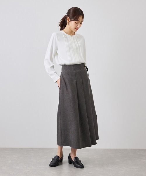 ROPE' PICNIC(ロペピクニック)の「【WEB限定】フロントピンタックブラウス 通勤 お仕事(シャツ/ブラウス・レディース・サックスブルー/チャコールグレー/ホワイト/ベージュ・L/M)」の12枚目の写真