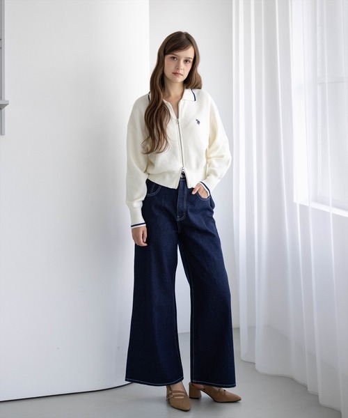 U.S. POLO ASSN.(ユーエスポロアッスン)の「【U.S. POLO ASSN.】clear 別注 ダブルジップニットトップス(Tシャツ/カットソー・レディース・グリーン/ブラウン/アイボリー・F)」の19枚目の写真