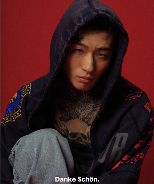 DANKE SCHON(ダンケシェーン)の「DankeSchon/ダンケシェーン/CHEMICAL SWEAT ZIP HOODIE METACLUB(パーカー・メンズ・ネイビー/ホワイト/ブラック・L/M)」の4枚目の写真