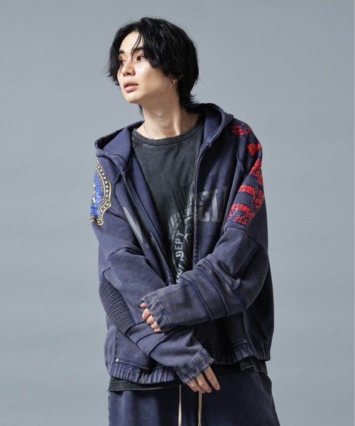 DANKE SCHON(ダンケシェーン)の「DankeSchon/ダンケシェーン/CHEMICAL SWEAT ZIP HOODIE METACLUB(パーカー・メンズ・ネイビー/ホワイト/ブラック・L/M)」の9枚目の写真