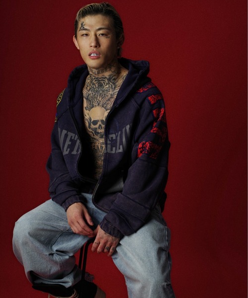 DANKE SCHON(ダンケシェーン)の「DankeSchon/ダンケシェーン/CHEMICAL SWEAT ZIP HOODIE METACLUB(パーカー・メンズ・ネイビー/ホワイト/ブラック・L/M)」の6枚目の写真