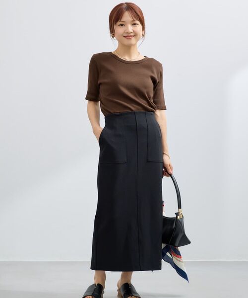 COHINA(コヒナ)の「【接触冷感/UV/防しわ】カットジョーゼットIラインスカート 【低身長・小柄女性】(スカート・レディース・ブラック/モカ/ブルー・S-Regular/XS-Short/XS-Regular/S-Short)」の10枚目の写真