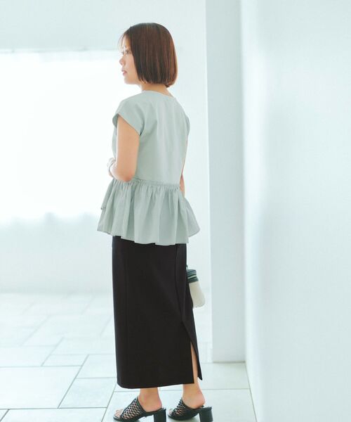 COHINA(コヒナ)の「【接触冷感/UV/防しわ】カットジョーゼットIラインスカート 【低身長・小柄女性】(スカート・レディース・ブラック/モカ/ブルー・S-Regular/XS-Short/XS-Regular/S-Short)」の18枚目の写真