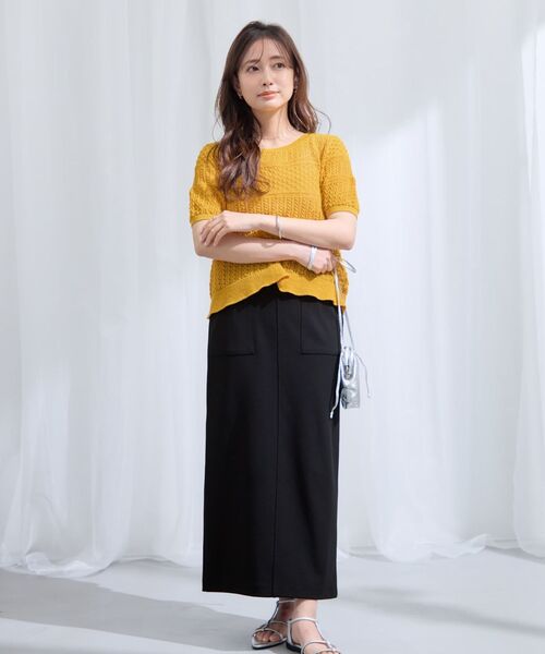 COHINA(コヒナ)の「【接触冷感/UV/防しわ】カットジョーゼットIラインスカート 【低身長・小柄女性】(スカート・レディース・ブラック/モカ/ブルー・S-Regular/XS-Short/XS-Regular/S-Short)」の19枚目の写真
