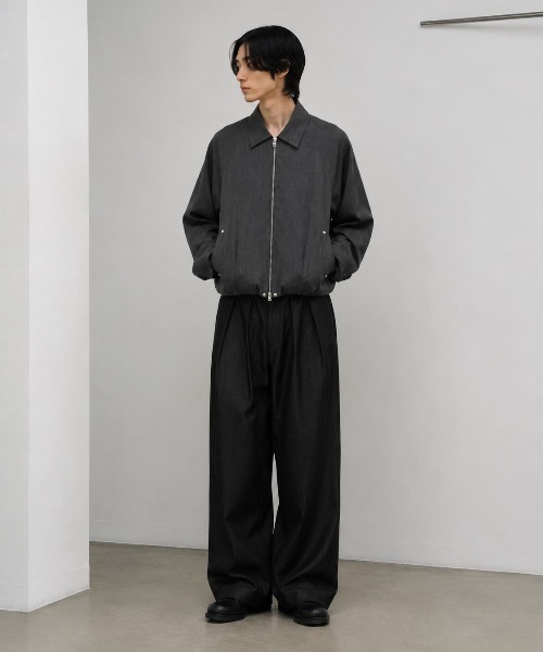 CONZ(コンズ)の「balloon jacket GABA(ブルゾン・メンズ・ダークブラウン/ブラック/ダークグレー/ストライプ・3/2/1)」の21枚目の写真