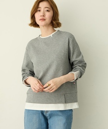 Petit Honfleur（プチオンフルール）の「レイヤード風スウェットライクプルオーバー（Tシャツ/カットソー）」