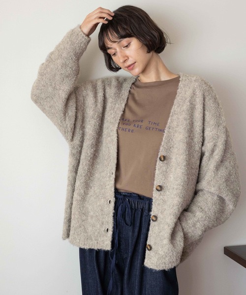 studio CLIP(スタディオクリップ)の「《natural by clip》シルキーバイオロゴロングスリーブTシャツ(Tシャツ/カットソー・レディース・モカ/ホワイト/チャコールグレー・FREE)」の8枚目の写真