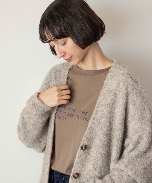 studio CLIP(スタディオクリップ)の「《natural by clip》シルキーバイオロゴロングスリーブTシャツ(Tシャツ/カットソー・レディース・モカ/ホワイト/チャコールグレー・FREE)」の9枚目の写真