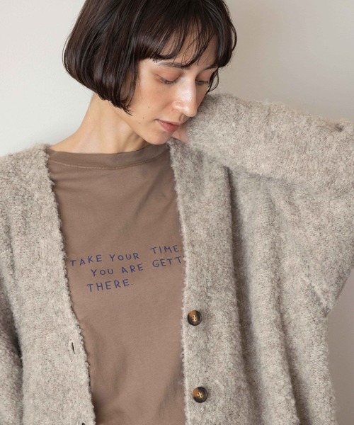 studio CLIP(スタディオクリップ)の「《natural by clip》シルキーバイオロゴロングスリーブTシャツ(Tシャツ/カットソー・レディース・モカ/ホワイト/チャコールグレー・FREE)」の10枚目の写真