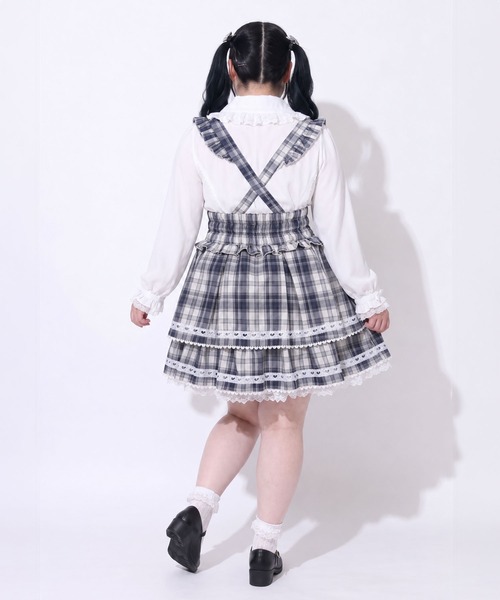 DearMyLoveWhip(ディアマイラブホイップ)の「ハートはしごレースフリルスカート(スカート・レディース・ネイビー/ブラック/ホワイト・5L/4L)」の5枚目の写真