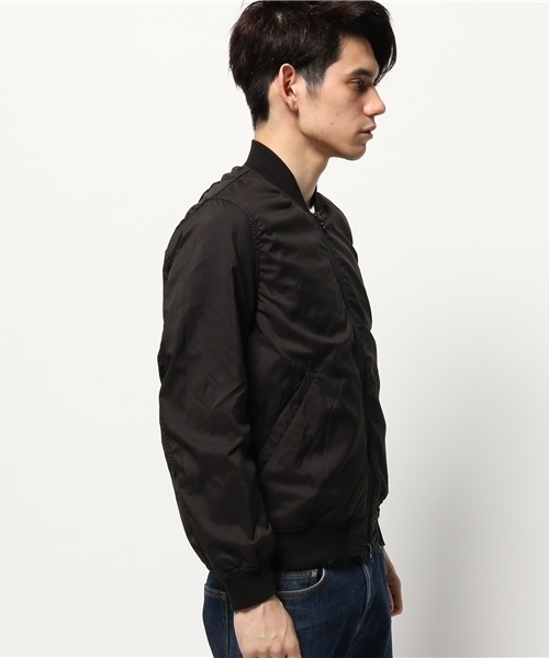 CIAOPANIC（チャオパニック）の「【Ciaopanic】　PE×天竺ボンディングMA-1（ブルゾン・メンズ・ブラック/オリーブ・LARGE/MEDIUM）」の6枚目の写真