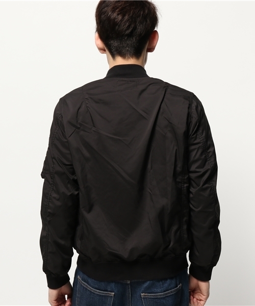 CIAOPANIC（チャオパニック）の「【Ciaopanic】　PE×天竺ボンディングMA-1（ブルゾン・メンズ・ブラック/オリーブ・LARGE/MEDIUM）」の7枚目の写真