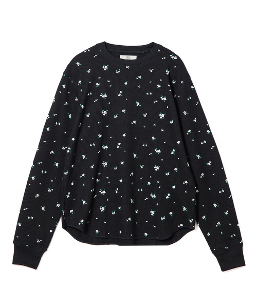 NON TOKYO(ノントーキョー)の「THERMAL FLOWER L/S T-SHIRT(Tシャツ/カットソー・レディース・アイボリー/ブラック・2/1)」の6枚目の写真