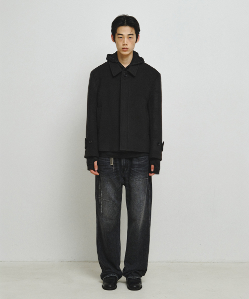 ENDOOR(エンドア)の「ショートマックコート(ダークグレー)(ダッフルコート・レディース・ダークグレー・MEDIUM/LARGE)」の2枚目の写真
