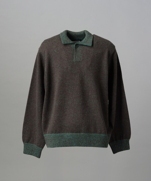 MAISON SPECIAL(メゾンスペシャル)の「《UNISEX》メランジニットプライムオーバーポロシャツ/Melange Knit Prime-Over Polo Shirt【MAISON SPECIAL/メゾンスペシャル】(ニット/セーター・メンズ・ブラウン/ネイビー/パープル・0/2/1)」の20枚目の写真