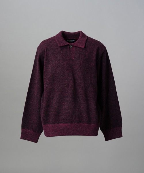 MAISON SPECIAL(メゾンスペシャル)の「《UNISEX》メランジニットプライムオーバーポロシャツ/Melange Knit Prime-Over Polo Shirt【MAISON SPECIAL/メゾンスペシャル】(ニット/セーター・メンズ・ブラウン/ネイビー/パープル・0/2/1)」の21枚目の写真