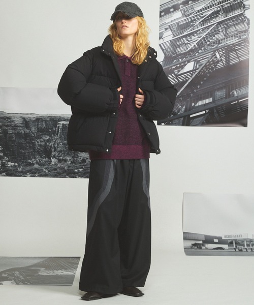 MAISON SPECIAL(メゾンスペシャル)の「《UNISEX》メランジニットプライムオーバーポロシャツ/Melange Knit Prime-Over Polo Shirt【MAISON SPECIAL/メゾンスペシャル】(ニット/セーター・メンズ・ブラウン/ネイビー/パープル・0/2/1)」の5枚目の写真