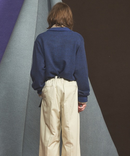 MAISON SPECIAL(メゾンスペシャル)の「《UNISEX》メランジニットプライムオーバーポロシャツ/Melange Knit Prime-Over Polo Shirt【MAISON SPECIAL/メゾンスペシャル】(ニット/セーター・メンズ・ブラウン/ネイビー/パープル・0/2/1)」の14枚目の写真