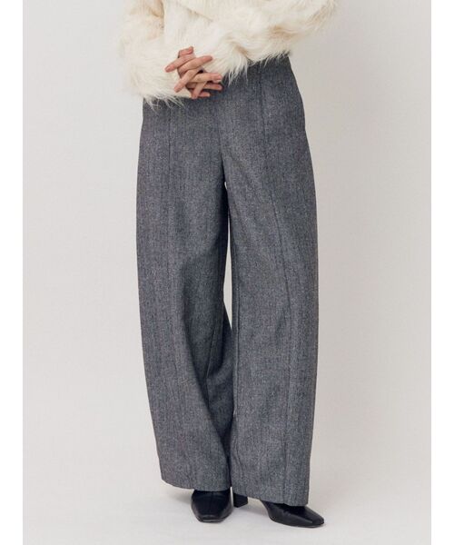 LAGUNAMOON(ラグナムーン)の「ハイウエストテクスチャーバレルパンツ(その他パンツ・レディース・ブラウン/ブラック・MEDIUM/SMALL)」の1枚目の写真